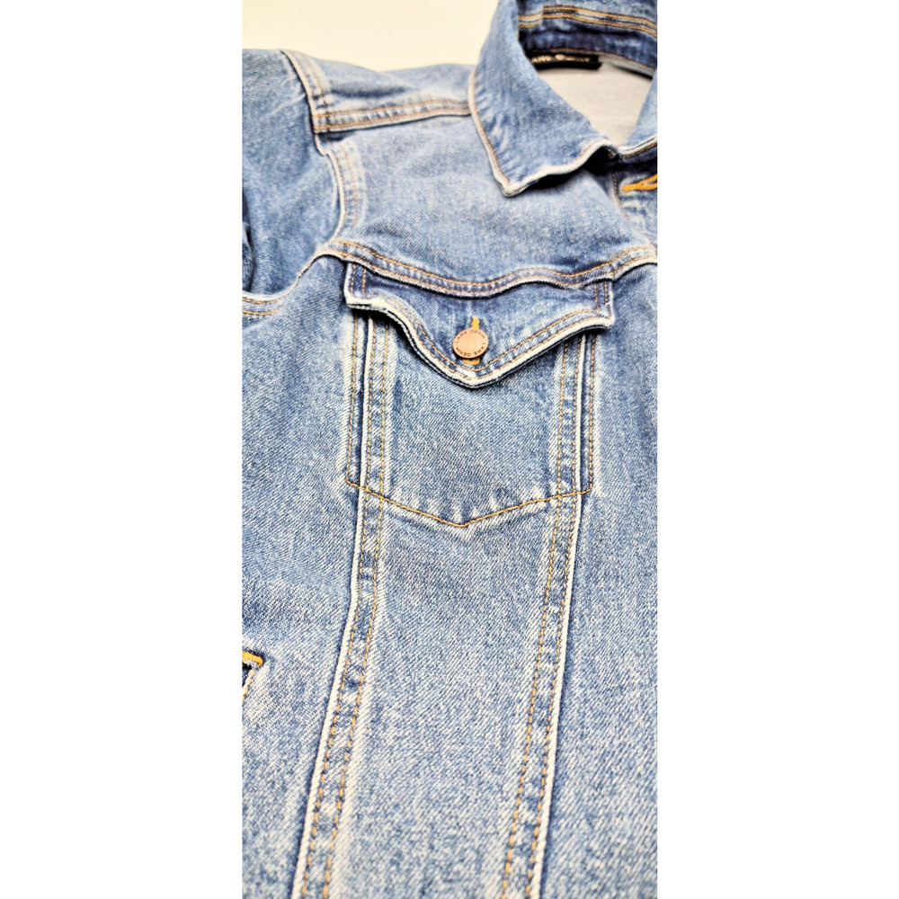 Lane Bryant Denim Jean Jacket Cropped Front Flap Pockets Size 20 12924-0995 - Picture 8 of 12